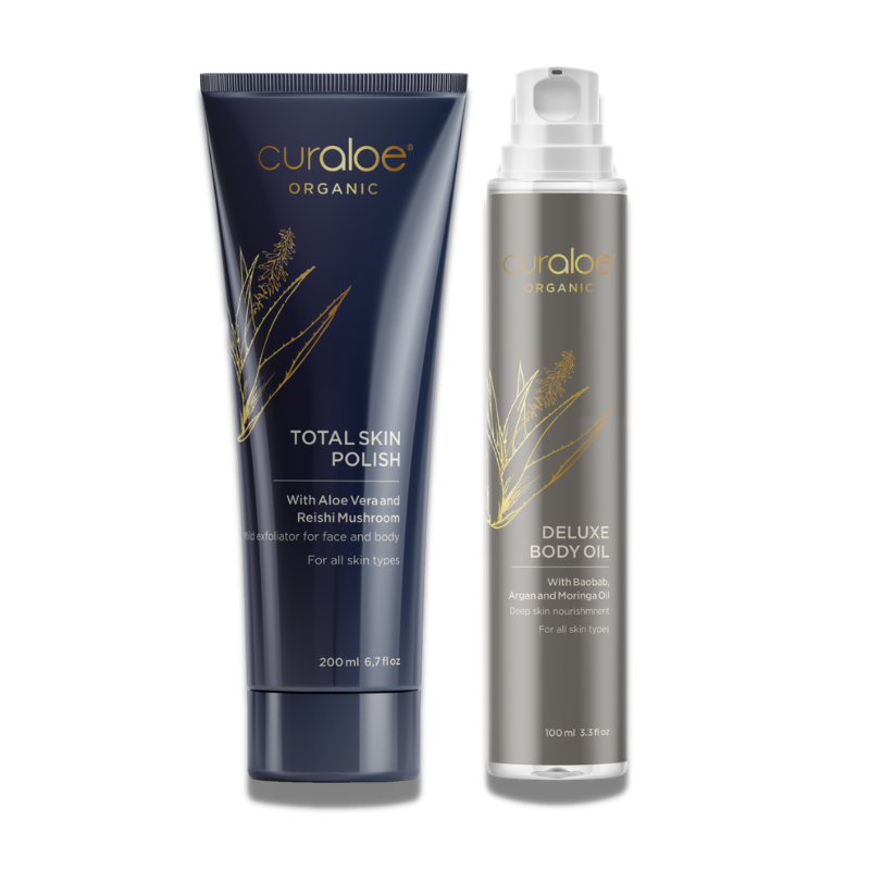 Organic Aloe Vera Glow Kit for exfoliation and hydration