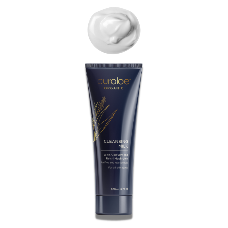 Curaloe Organic Cleansing Milk with Aloe Vera and Reishi Mushroom