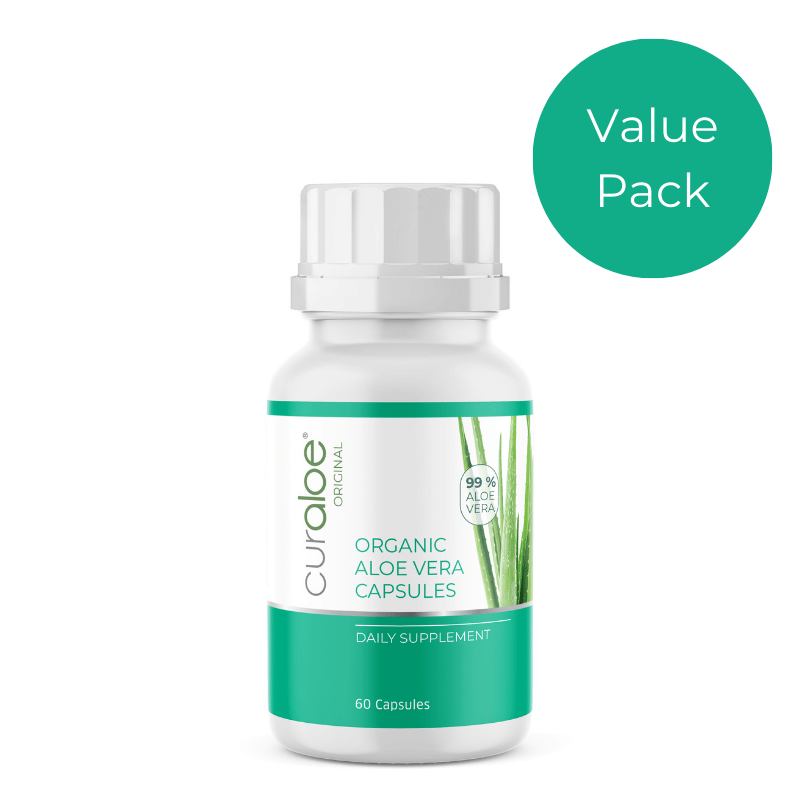 Curaloe Organic Aloe Vera Capsules Value Pack - 99% Aloe Vera