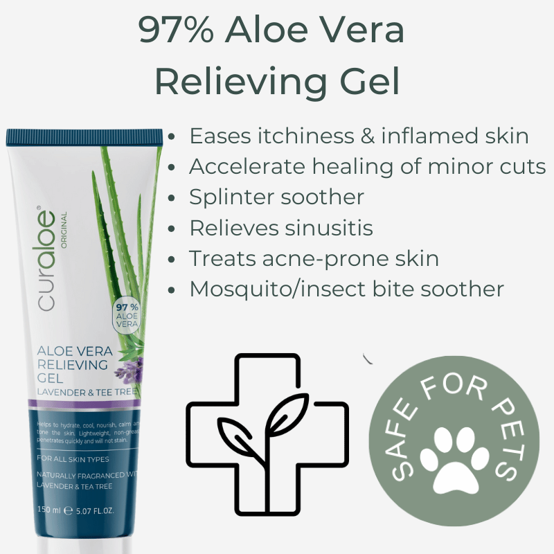 Curaloe Relieving Tea Tree & Aloe Vera Gel - Accelerate Healing of Cuts and Inflammation