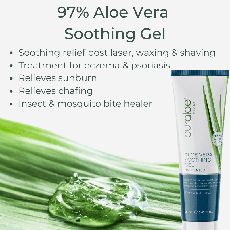 Curaloe Soothing Aloe Vera Gel 150ml - Relief for Waxing and Shaving Irritation