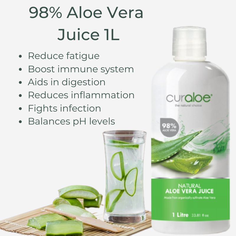Curaloe Aloe Vera Juice 1L Value Pack - 98% Natural Aloe Vera