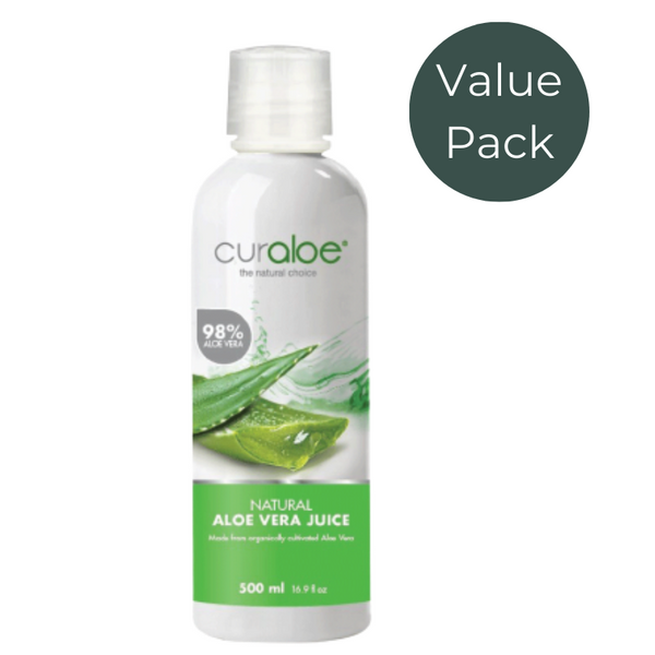 Curaloe Aloe Vera Juice 500ml Value Pack - 98% Natural Aloe Vera