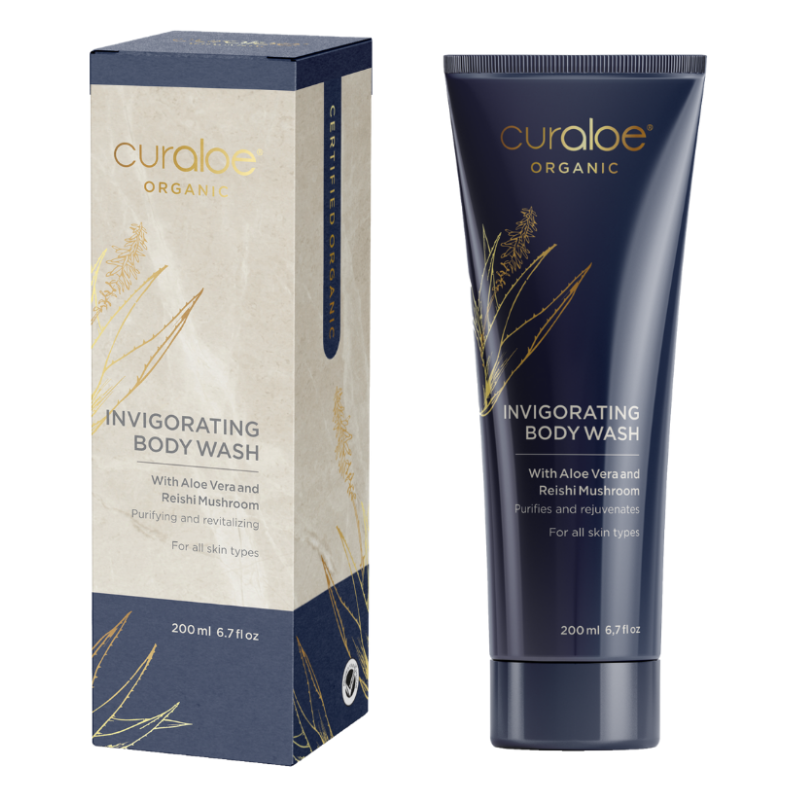 Curaloe Organic Invigorating Body Wash 200ml Packaging