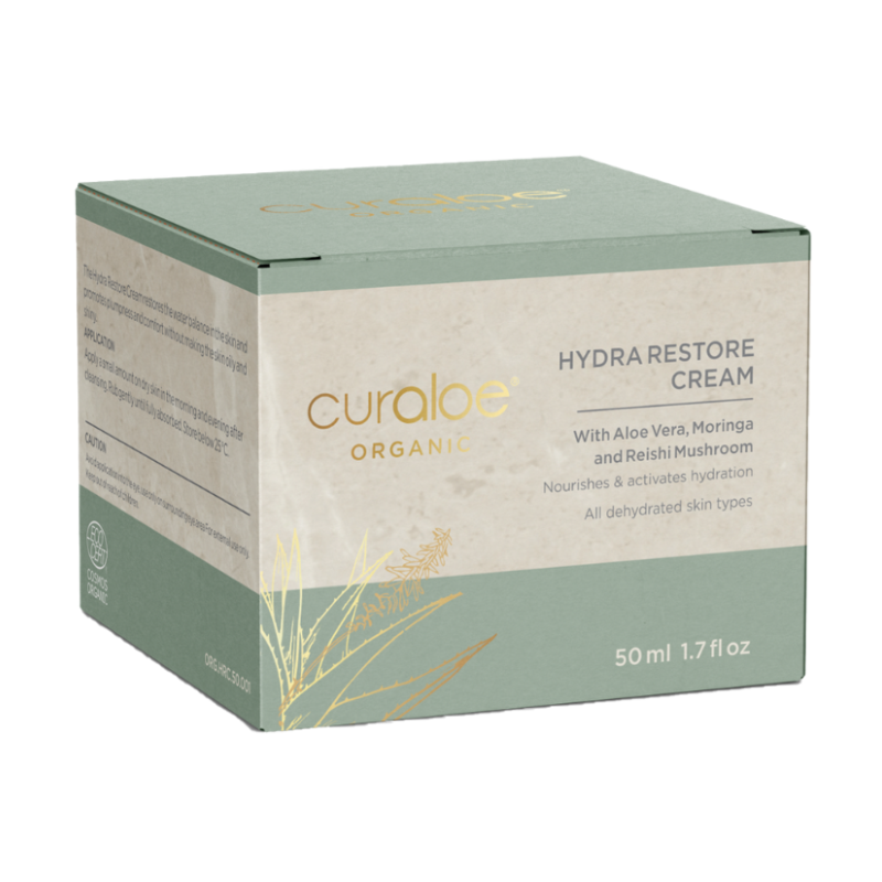 Curaloe Organic Hydra Restore Cream - 71% Aloe Vera for Youthful Skin