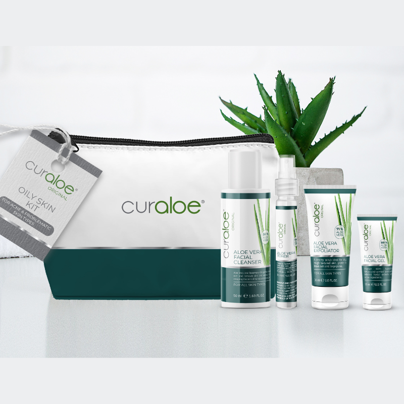 Acne Control Aloe Vera Set: Reduces Inflammation and Redness | Curaloe