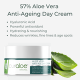 Curaloe 57% Aloe Vera Anti-Ageing Day Cream 50ml - Buy Natural Skincare Porducts