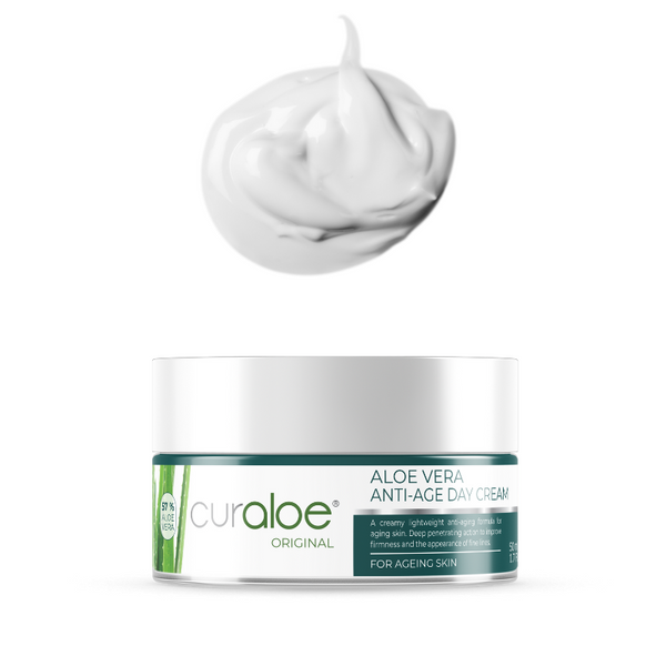 Curaloe 57% Aloe Vera Anti-Ageing Day Cream 50ml - Reduce Wrinkles and Age Spots
