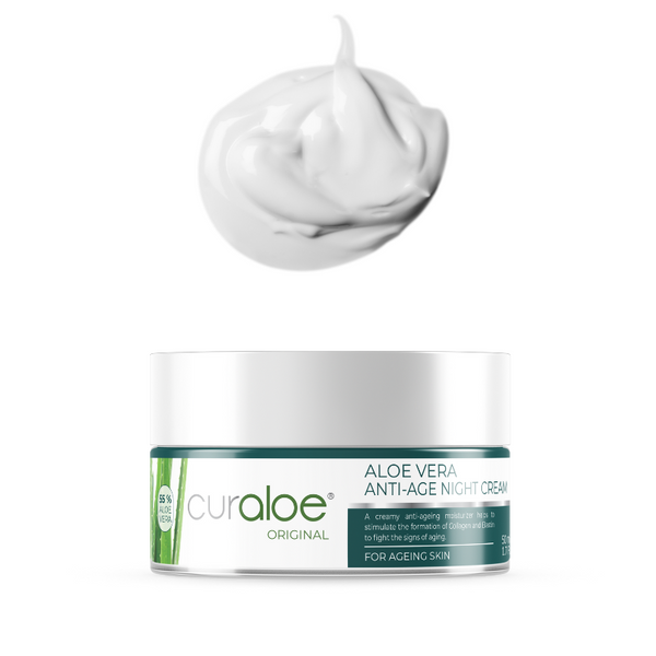 Curaloe 55% Aloe Vera Anti-Ageing Night Cream - Reduce Wrinkles and The Signs of Ageing