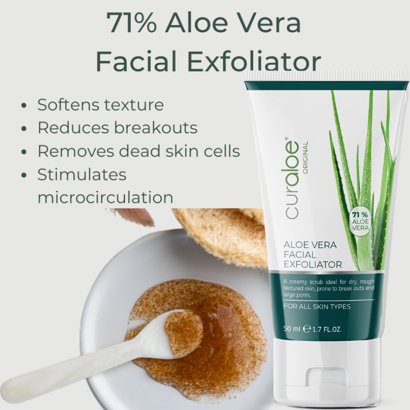 Curaloe Aloe Vera Facial Exfoliator 50ml - Reduce Breakouts
