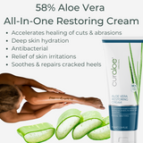 Curaloe Restoring Cream 58% Aloe Vera - With Lavender, Myrrh and Grapeseed Oil