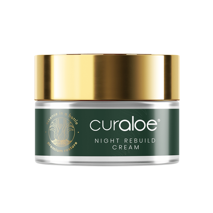 Curaloe Night Rebuild Cream - 49% Aloe Vera for anti-aging benefits