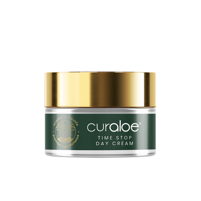 Jojoba oil in Curaloe Time Stop Day Cream helps to diminish signs of aging and maintain skin's youthful glow