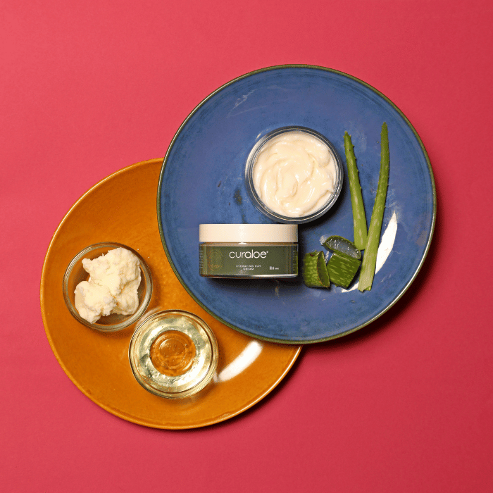 Hydrate and rejuvenate your complexion with Curaloe cream featuring sesame seed oil, known for its hydrating properties.