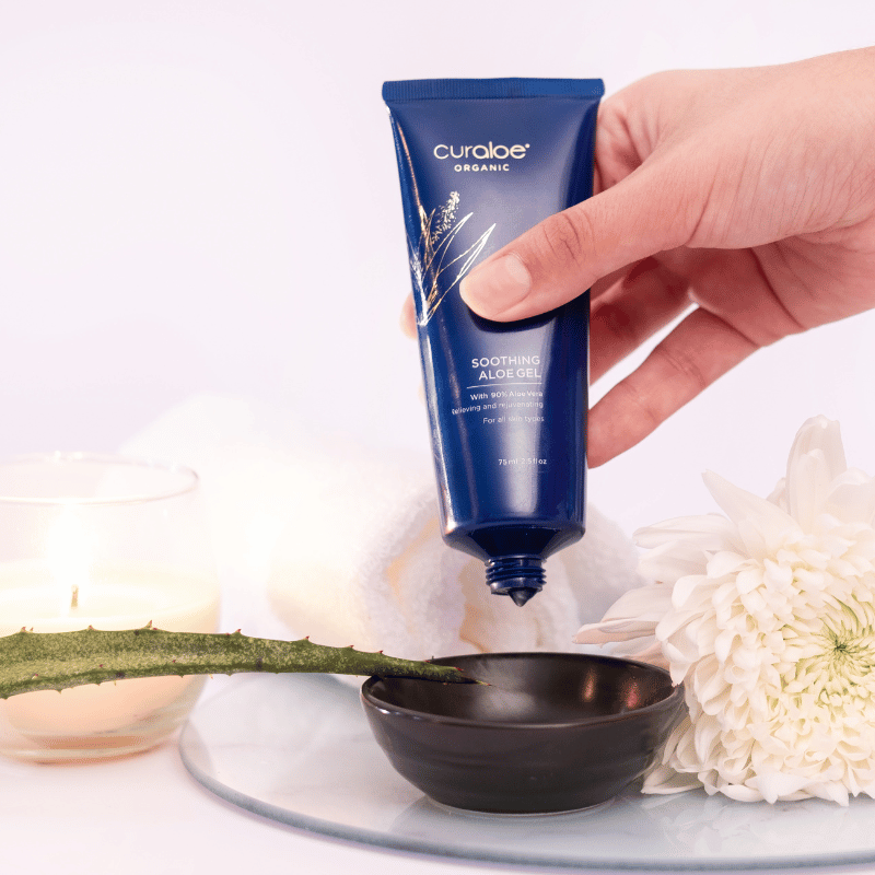 Curaloe Organic Soothing Aloe Vera Gel with 90% Aloe for skin healing